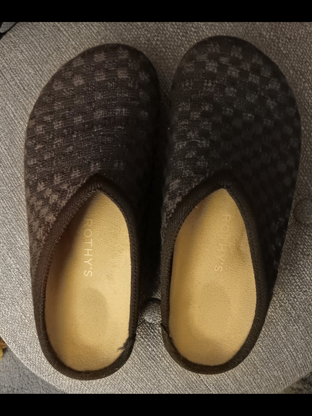 Rothy's Casual Hemp Blend, Slip On Mule Clog Shoes Black Women's Size7